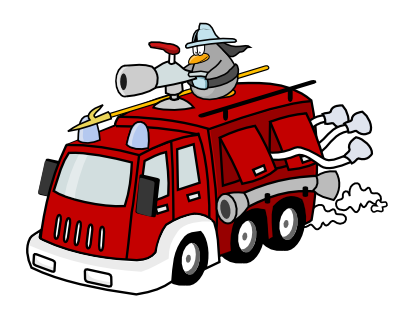 Download free firemen vehicle truck penguin icon